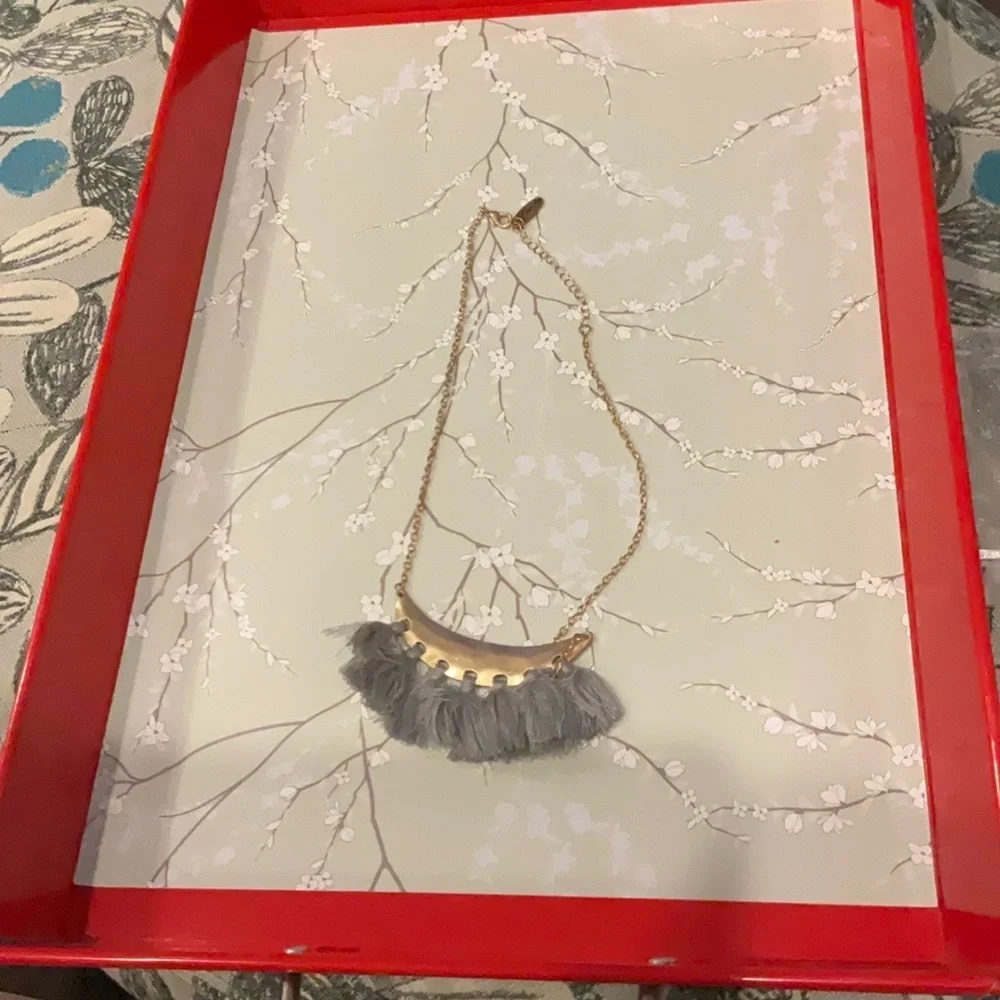 Plunder | Leticia Necklace Gold/Tassels Shabby Chic 20”